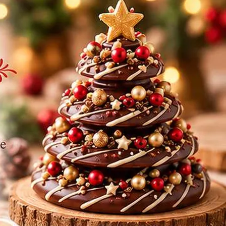 Árvore de chocolate clássica decorada